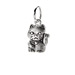 lucky cat charm, sterling silver