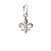 fleur de lis charm, sterling silver
