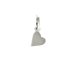 sideways heart charm, sterling silver