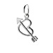 love struck heart charm, sterling silver