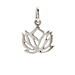 rising lotus charm, sterling silver