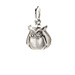 owl charm, sterling silver