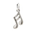 double note charm, sterling silver
