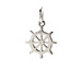 ship wheel charm, sterling silver