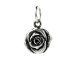 rose charm, sterling silver