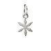 star flower charm, sterling silver