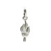 torch charm, sterling silver