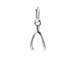 wishbone charm, sterling silver