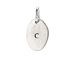 "C" charm, sterling silver