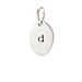 "D" charm, sterling silver