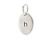 "H" charm, sterling silver