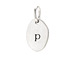 "P" charm, sterling silver