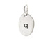 "Q" charm, sterling silver