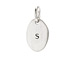 "S" charm, sterling silver