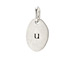 "U" charm, sterling silver