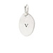 "V" charm, sterling silver