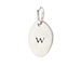"W" charm, sterling silver