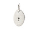 "Y" charm, sterling silver