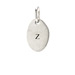 "Z" charm, sterling silver