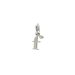 open f charm, sterling silver