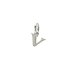 open v charm, sterling silver