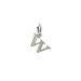 open w charm, sterling silver