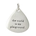 "the world is my playground" charm, sterling silver