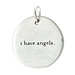 "I have angels" charm, sterling silver