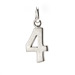number "4" charm, sterling silver