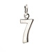 number "7" charm, sterling silver