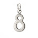 number "8" charm, sterling silver