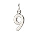 number "9" charm, sterling silver