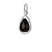 black onyx pendant gem, sterling silver