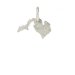 michigan w/upper peninsula charm, sterling silver