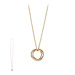triple textured large karma necklace, mixed metal - 36 inches