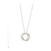 triple textured large karma necklace, silver - 36 inches