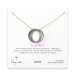 medium multi-link sparkle karma necklace, charcoal sterling silver on gold chain