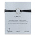 large karma bracelet sterling silver on black irish linen