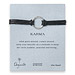 large karma bracelet sterling silver on ebony leather