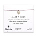 make a wish feather heart bracelet on lilac, sterling silver