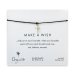 make a wish simple cross bracelet on black, sterling silver