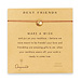 best friends make a wish necklace with gold dipped sand dollar on tobacco