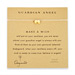 guardian angel make a wish necklace with gold dipped angel wings on creme