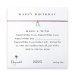 happy birthday wishbone necklace on lavender, sterling silver
