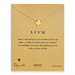 luck four leaf clover necklace, gold dipped
