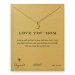 love you mom rose necklace, gold dipped