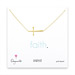 large sideways cross necklace, gold dipped