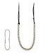 100 good wishes black leather necklace, silver beads