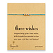 three wishes stardust bead bracelet on turquoise irish linen, gold dipped
