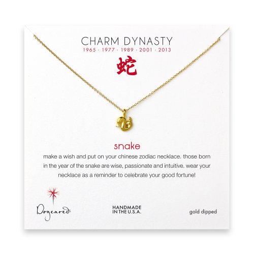 year of the snake charm necklace, gold dipped